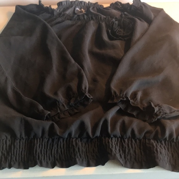 Check Me First Black 3/4 Sheer Sleeve Top With Black Rose Accent Junior Size XL - Picture 3 of 7